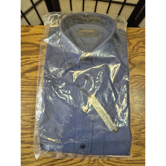 Nordstrom Other - Nordstrom Traditional Fit Blue Solid Long Sleeve Collared Dress Shirt 15x32